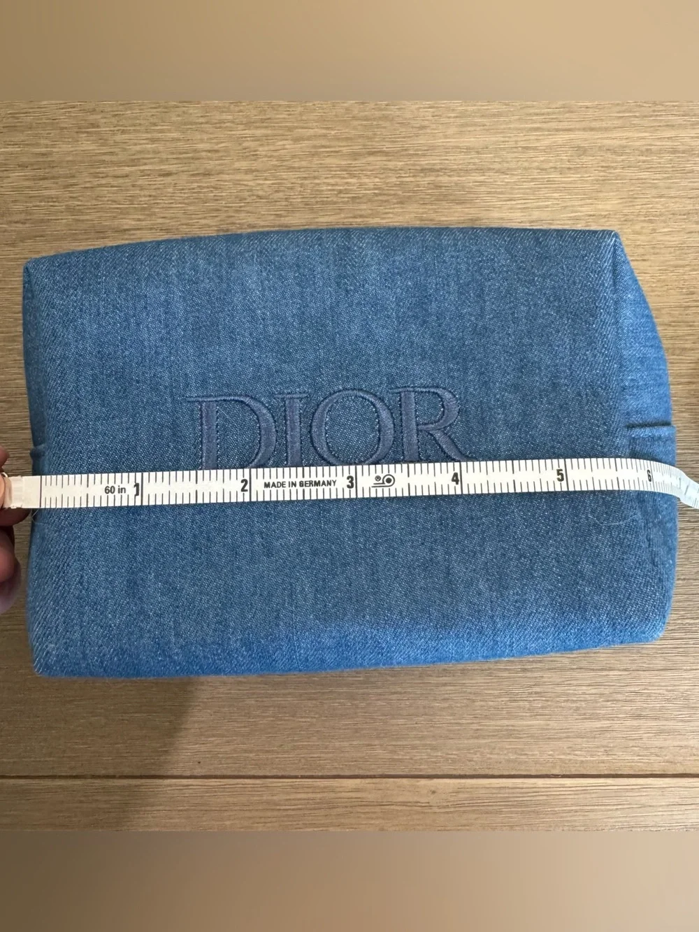Dior Beauty Blue Denim Cosmetic Pouch Star Charm New